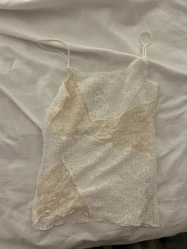 Topshop Topshop mesh cream top