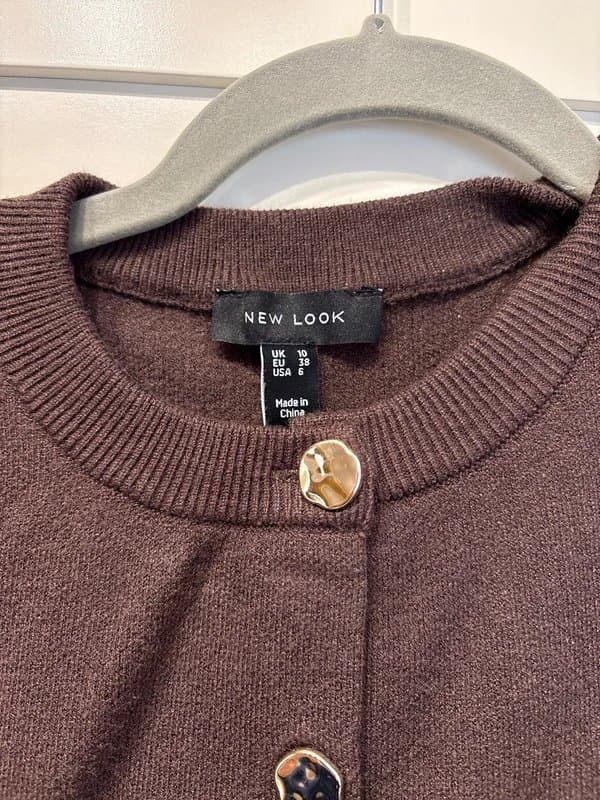 New Look New Look Brown vest with gold buttons size 10