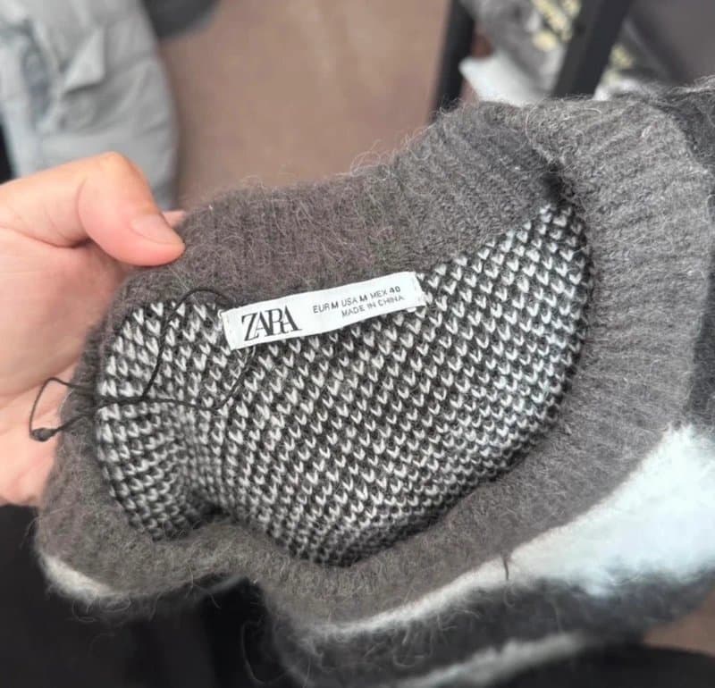 Zara Zara Knitted Jumper - Black/White - M