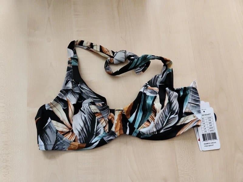 Fantasie Fantasie Bamboo Grove Bikini Top Halter Underwired Jet Bikini Tops Swimwear 34DD