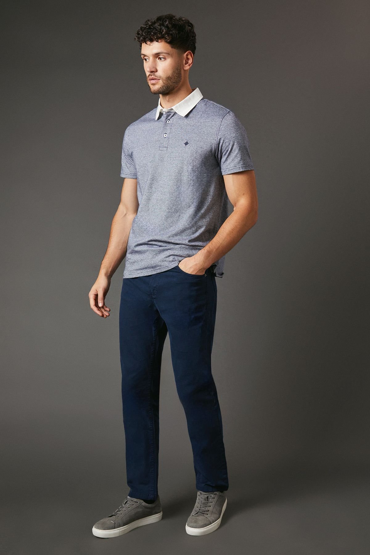 Maine Maine Men's Navy Stretch Twill Straight Leg Jeans - 4