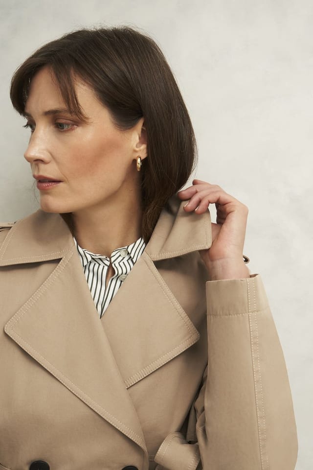 Hobbs London Hobbs London Women's Norma Double Breasted Trench Coat in Beige - 3