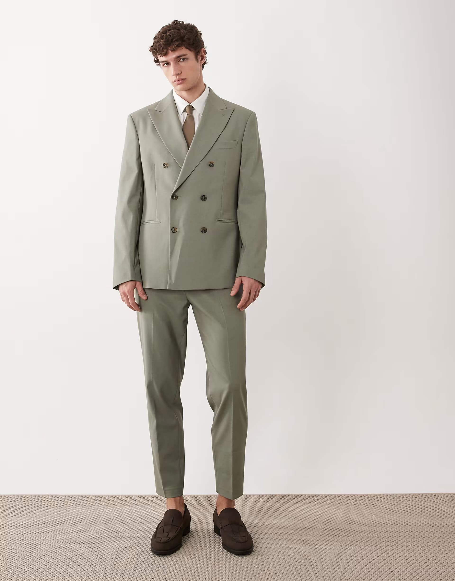 ASOS ASOS DESIGN tapered suit trousers in green