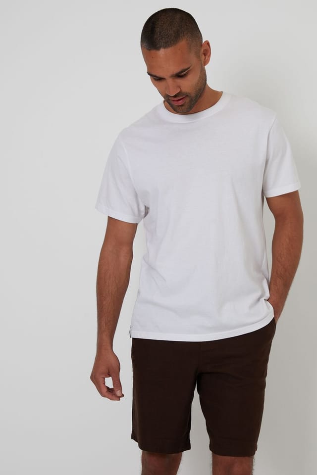 Threadbare threadbare Men's Linen Blend Chino Shorts in Chocolate - 3