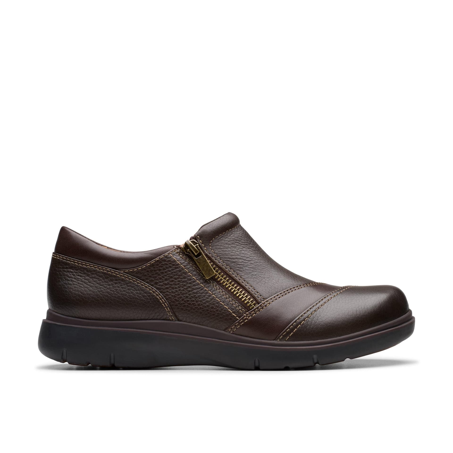 Clarks Clarks Women's Certina Pure Dark Brown Leather Slip Ons
