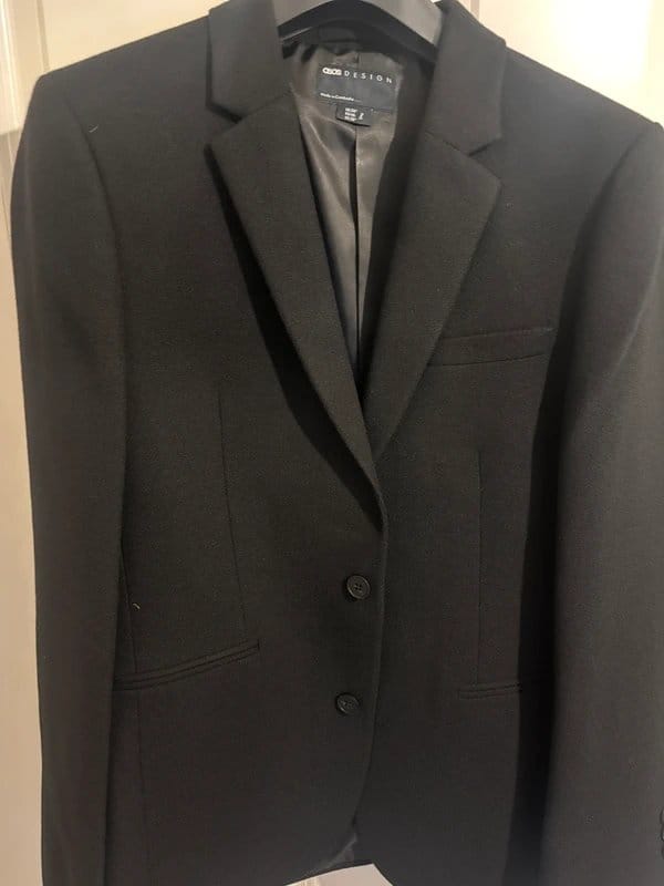 ASOS ASOS slim fit wool mix suit jacket UK 36 black twill - 1