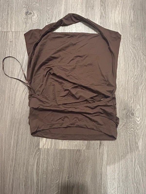 Bershka Brown halter neck backless bershka top