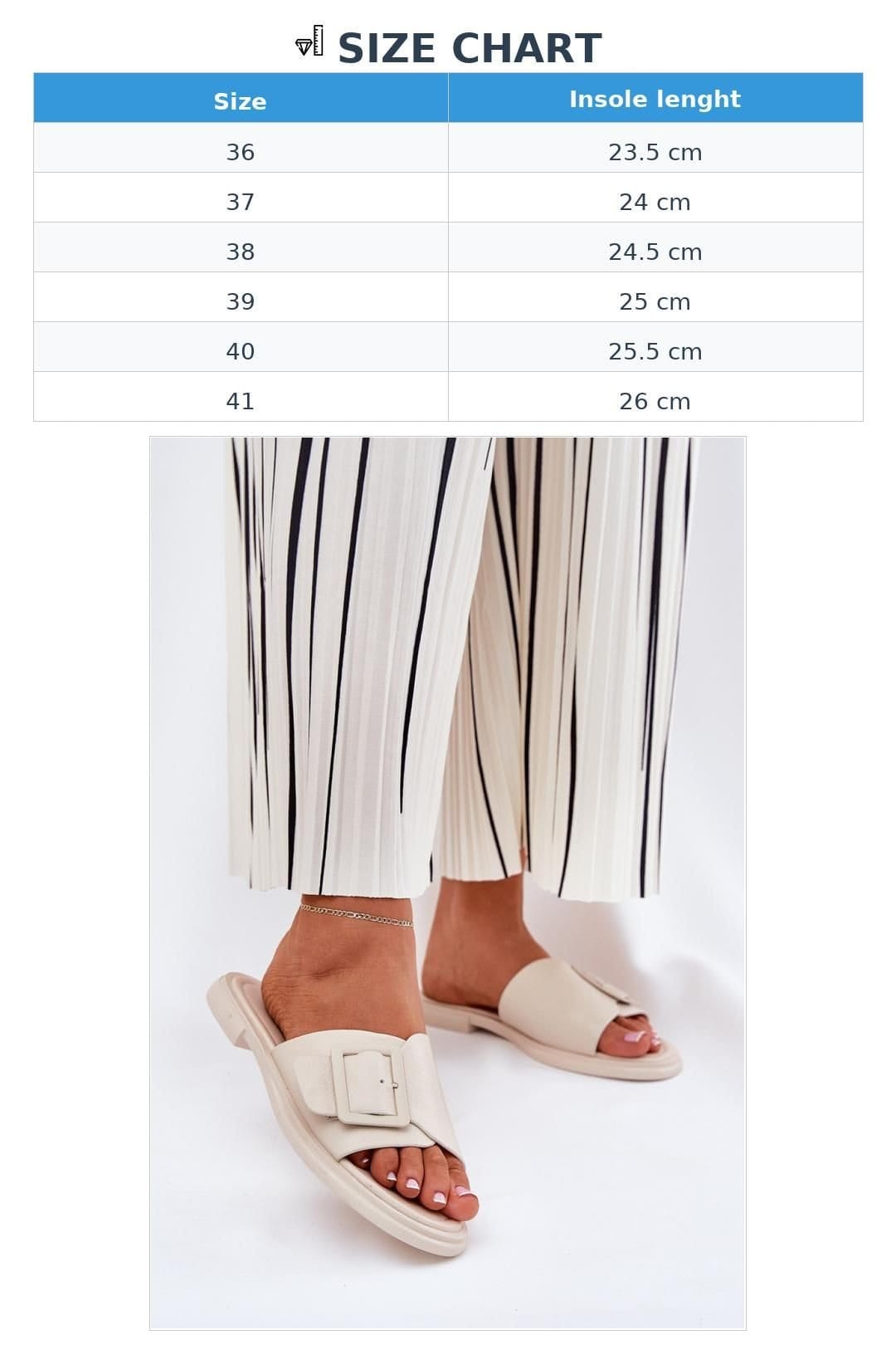 Love Lace Love Lace Women's Elegant Flat Sandals with Large Front Buckle Comfort in Beige - 4