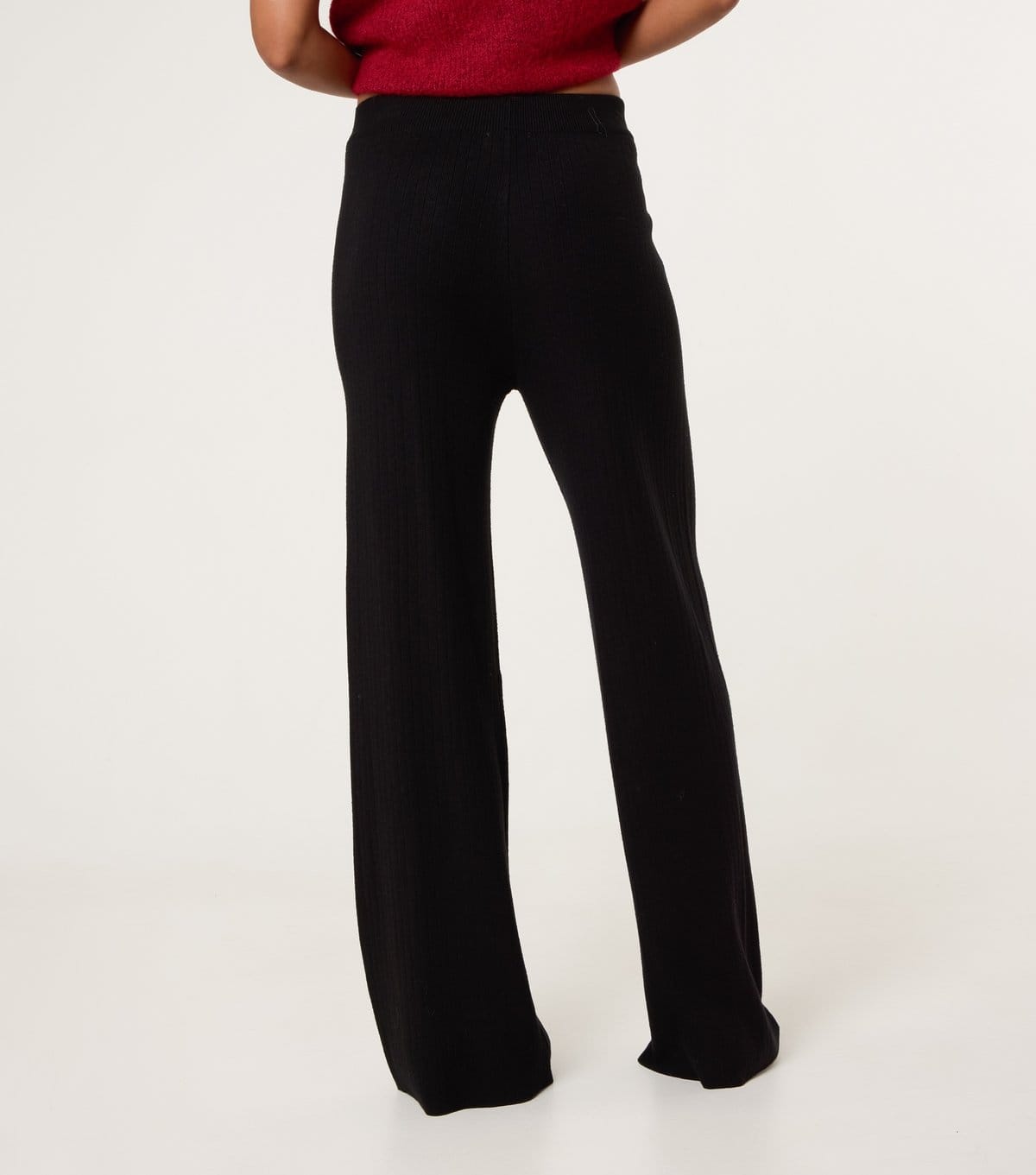 Blue Vanilla Women's Black Knit Wide Leg Trousers Blue Vanilla New Look - 4