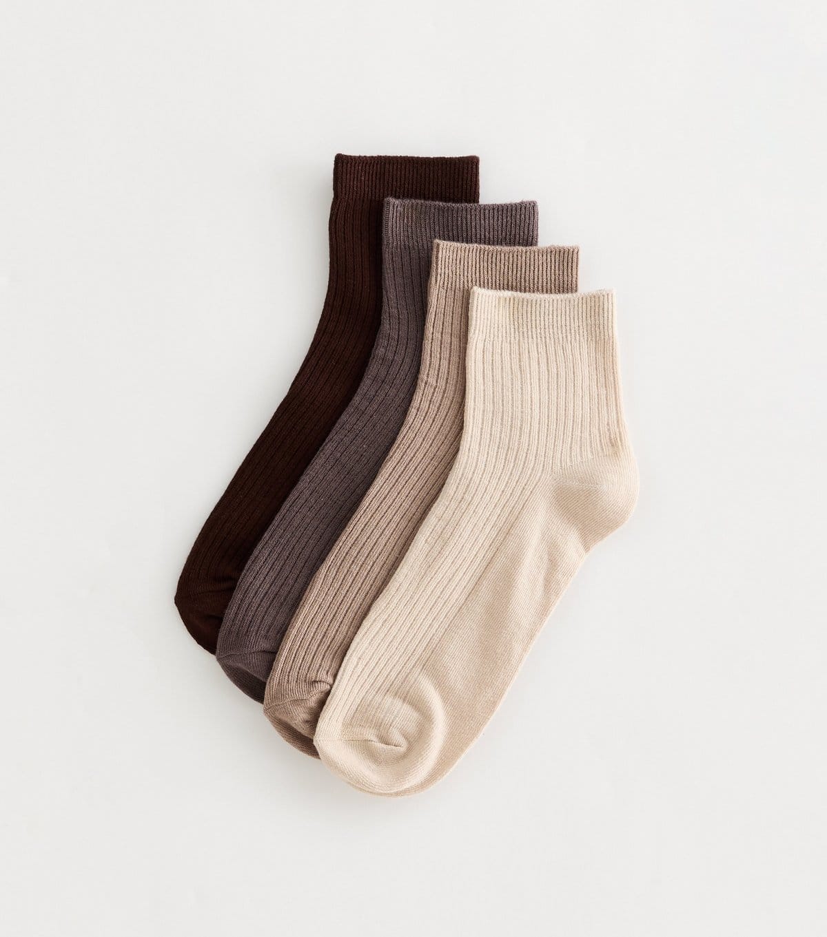 New Look Mink Pack of 4 Ribbed Trainer Socks New Look - 1