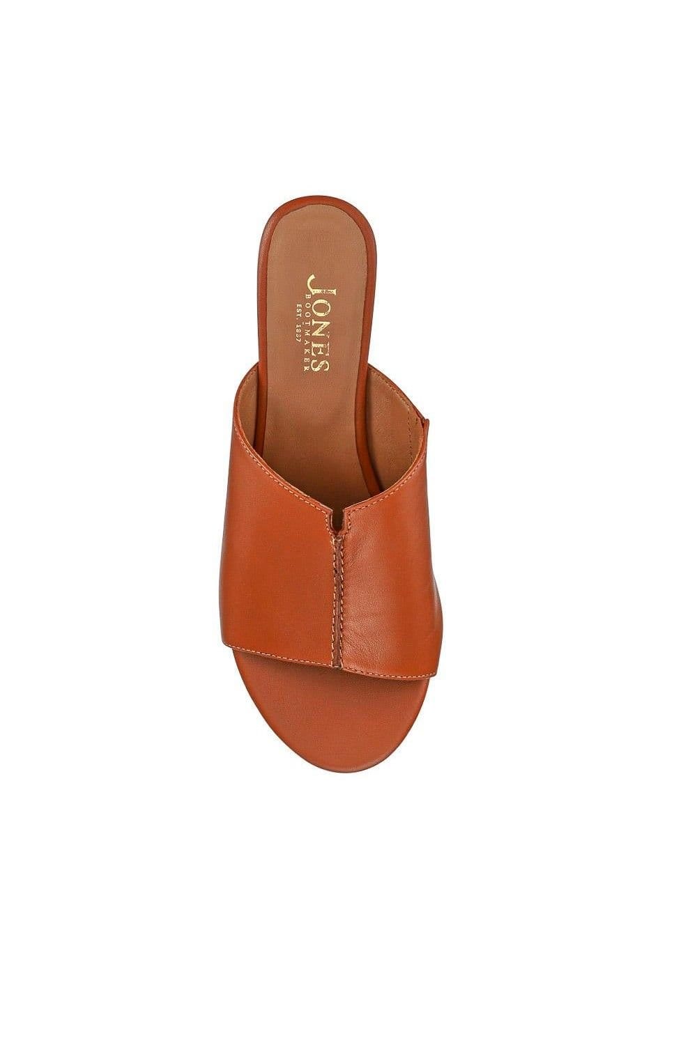 Jones Bootmaker Jones Bootmaker Women's Jocelyn Leather Wedge-Heel Mules in Tan - 4