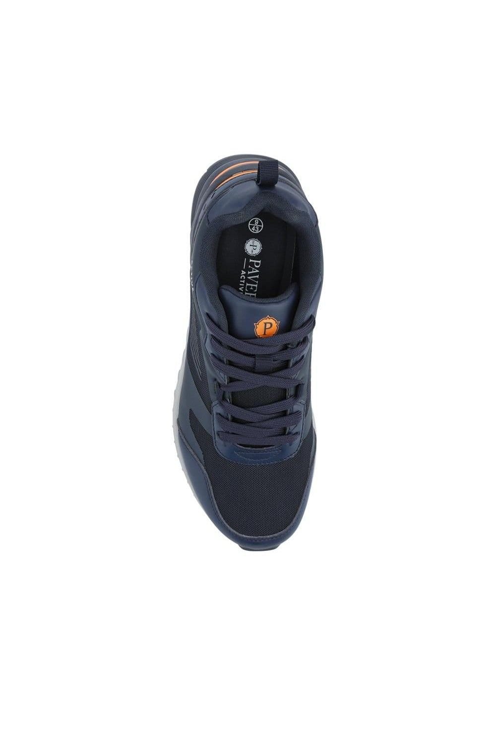 Pavers Pavers Men's Extra-Wide Chunky Trainers in Navy - 4