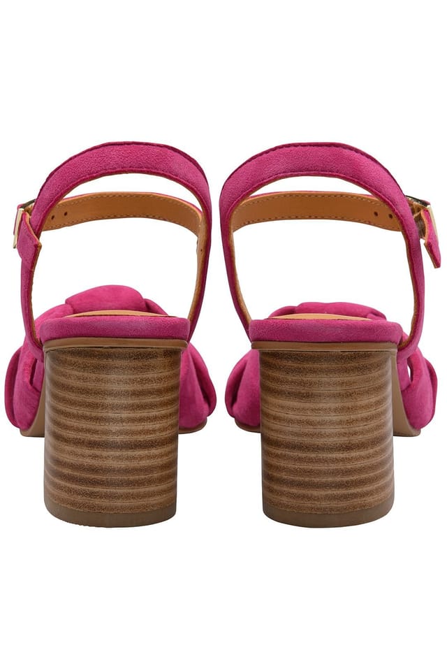Ravel Ravel Women's 'Balne' Suede Heeled Sandals in Fuchsia - 3
