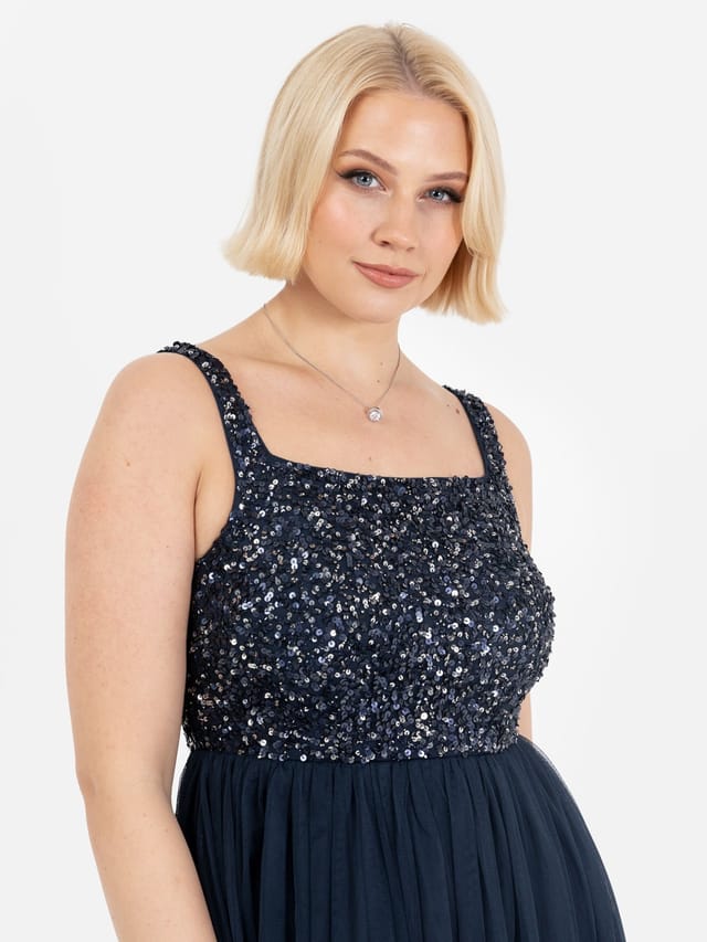 Maya Deluxe Maya Deluxe Women's Embellished Strappy Maxi Dress in Dark Navy - 2