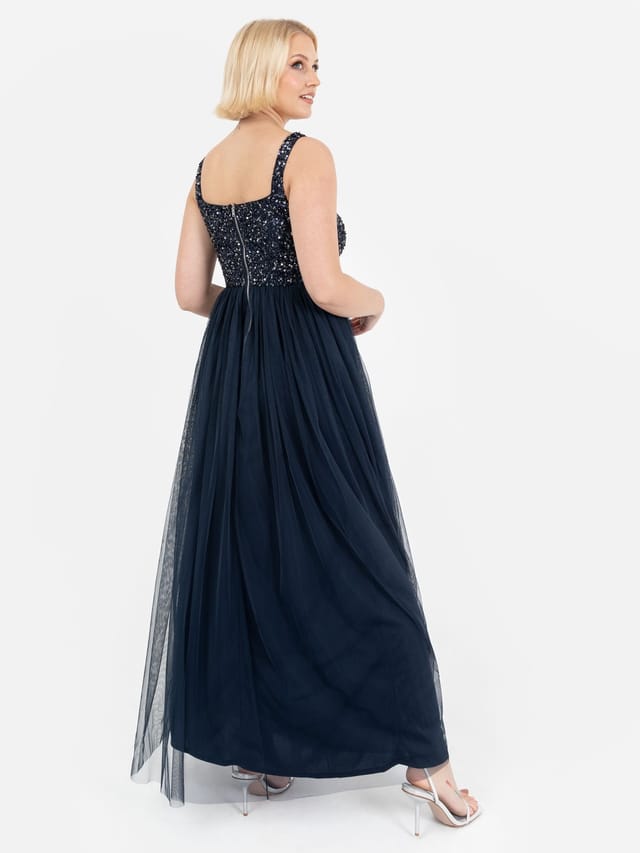 Maya Deluxe Maya Deluxe Women's Embellished Strappy Maxi Dress in Dark Navy - 3