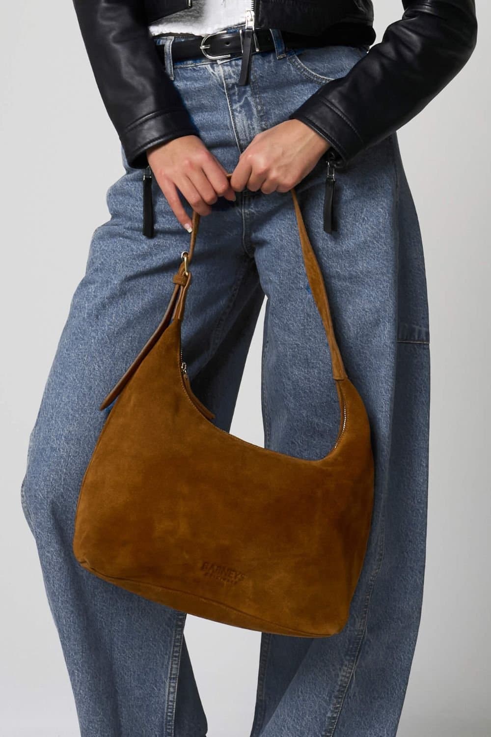 Barneys Originals Barneys Originals Women's Tan Suede Shoulder Bag