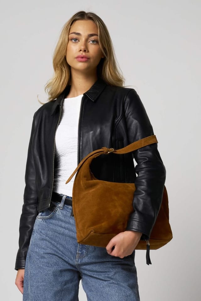 Barneys Originals Barneys Originals Women's Tan Suede Shoulder Bag - 2