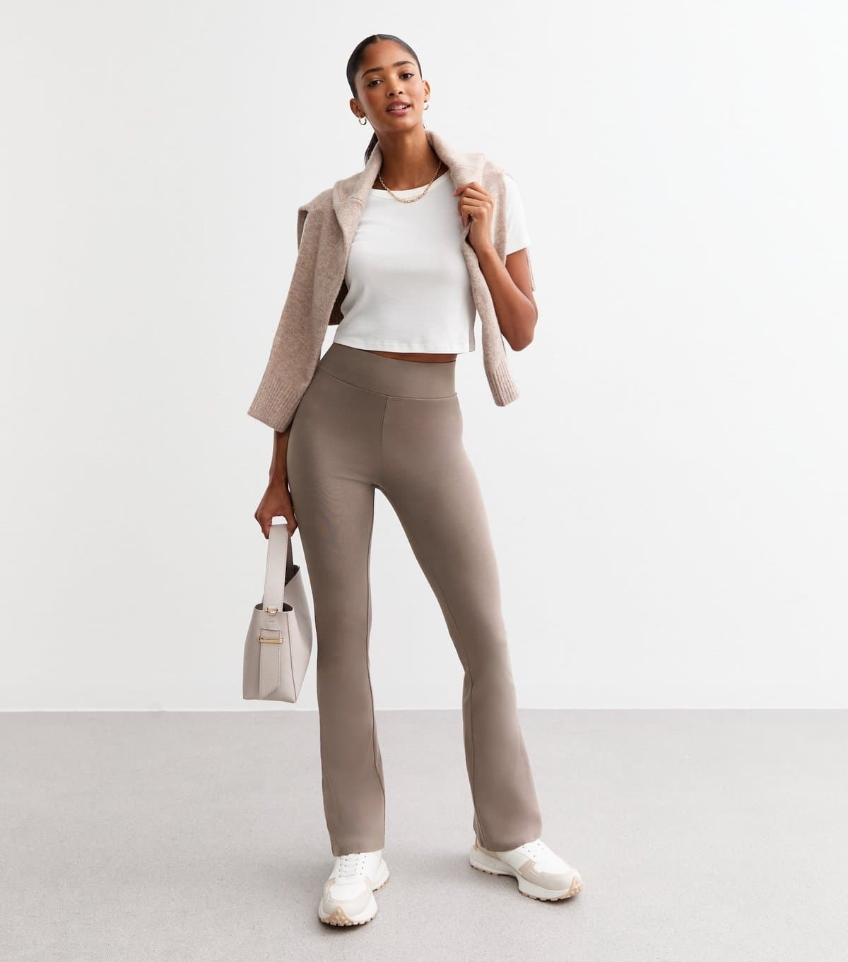 New Look Women's Brown High Waist Flared Leggings New Look