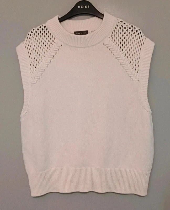 Mint Velvet Mint Velvet Ivory Textured Shoulder Waistcoat - size XL/18
