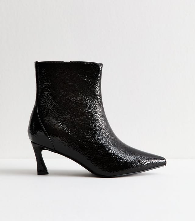 New Look Women's Wide Fit Faux Leather Textured Pointed Toe Ankle Boots Vegan New Look - 2