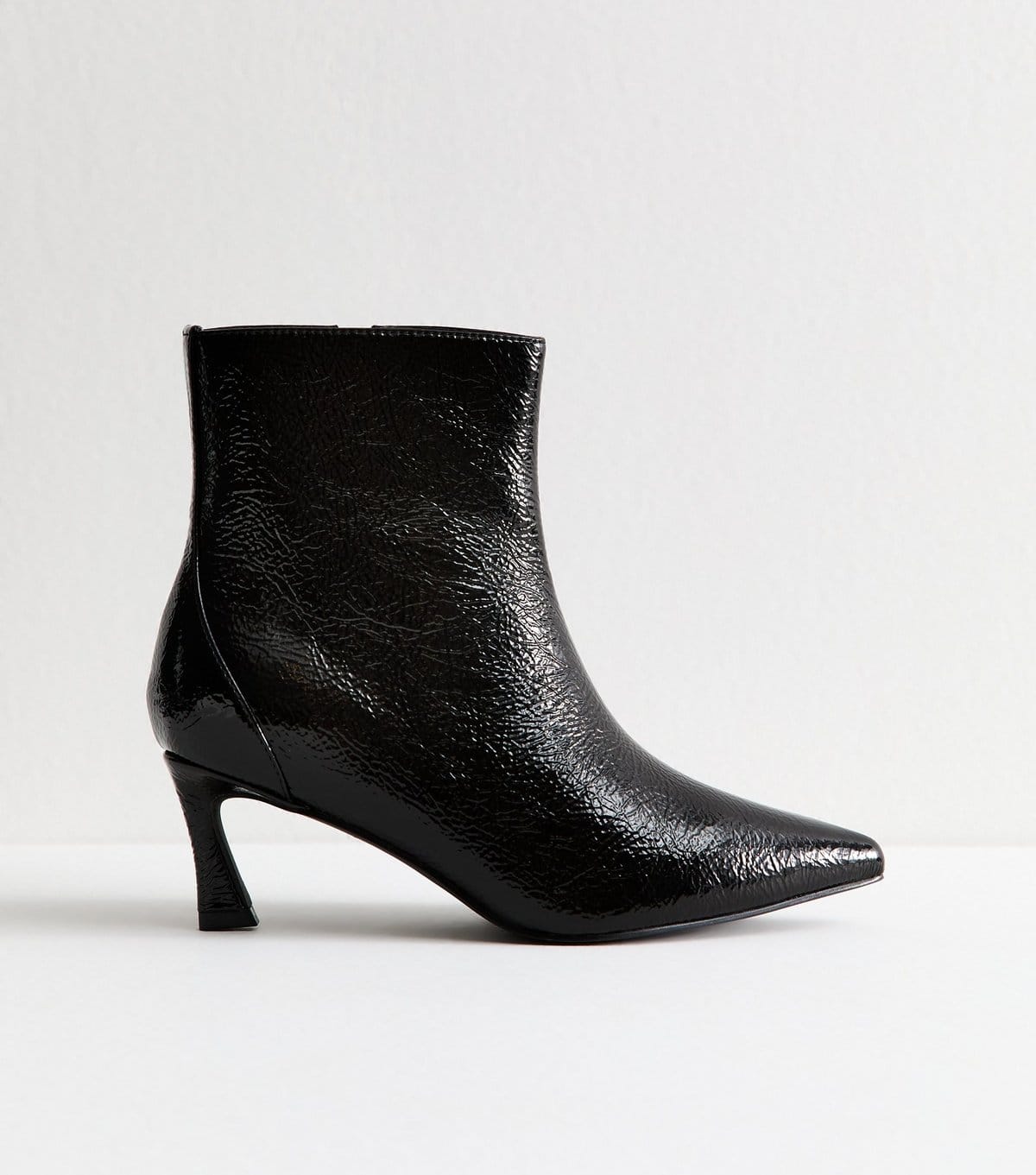 New Look Women's Wide Fit Faux Leather Textured Pointed Toe Ankle Boots Vegan New Look - 4