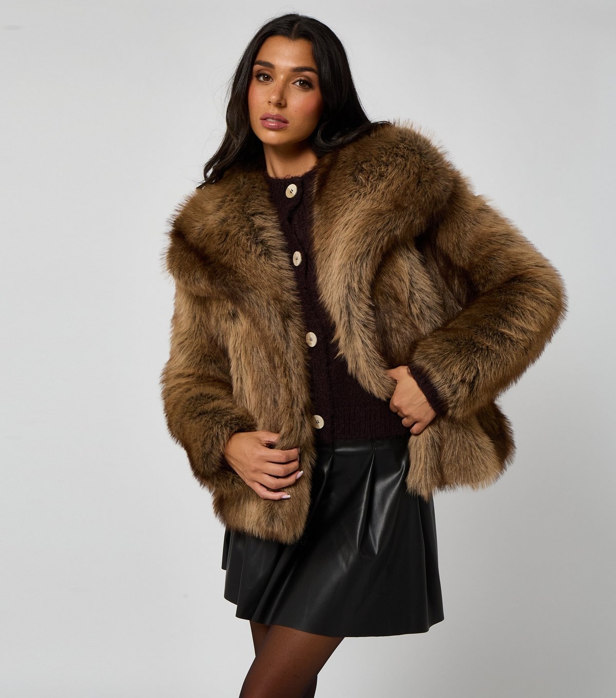 Urban Bliss Women's Brown Faux Fur Jacket Urban Bliss New Look - 2