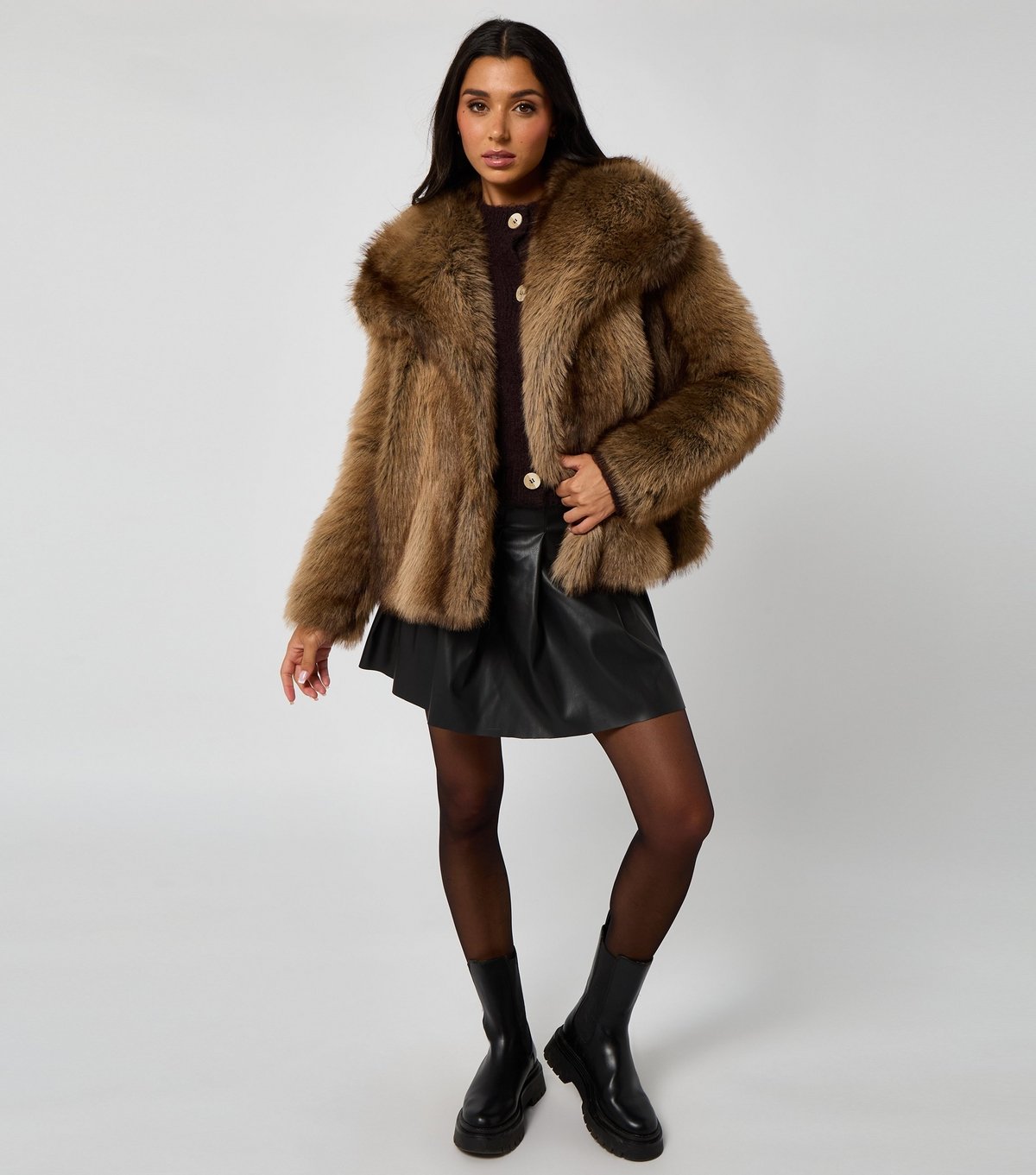 Urban Bliss Women's Brown Faux Fur Jacket Urban Bliss New Look - 3