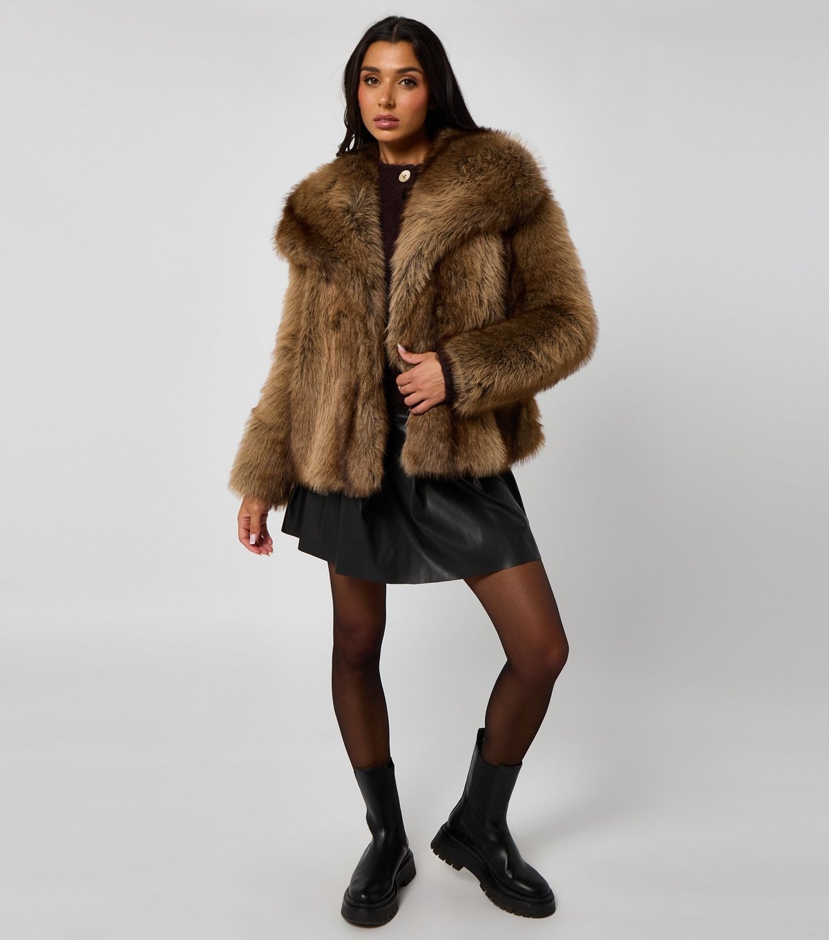 Urban Bliss Women's Brown Faux Fur Jacket Urban Bliss New Look - 4