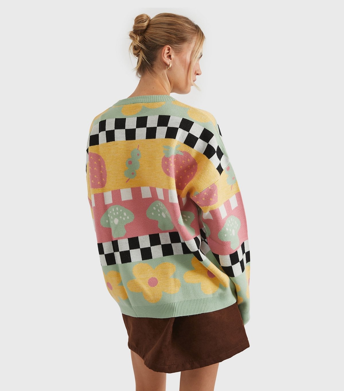 Skinnydip Women's Multi Colour Checkerboard Knit Jumper Skinnydip New Look - 4