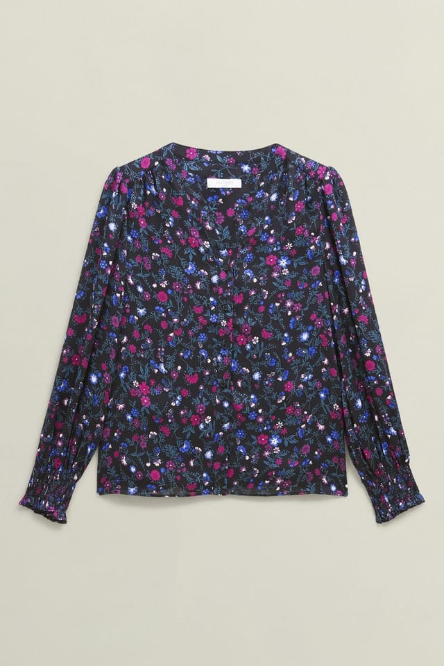 Hobbs London Hobbs London Women's Tasha Floral Blouse in True Black - 2