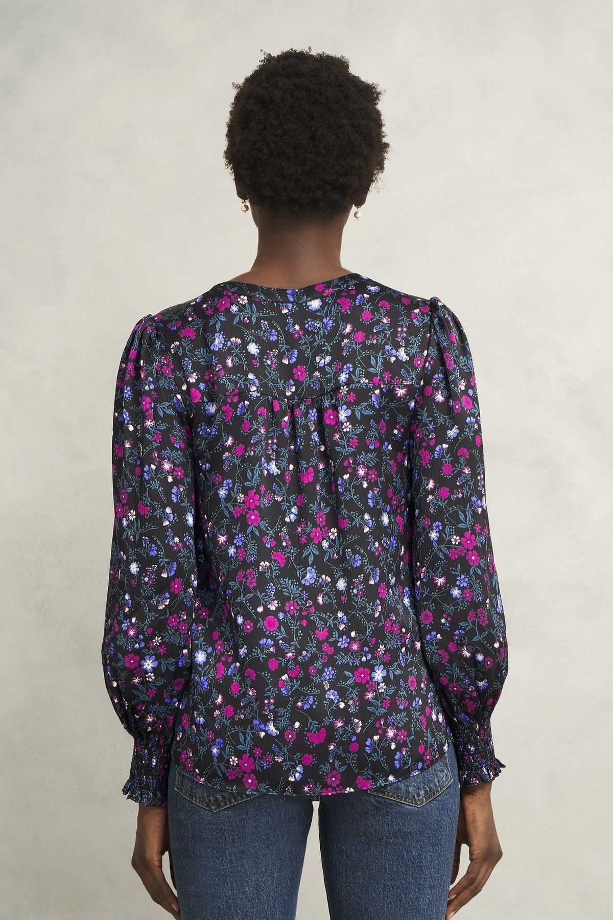 Hobbs London Hobbs London Women's Tasha Floral Blouse in True Black - 4