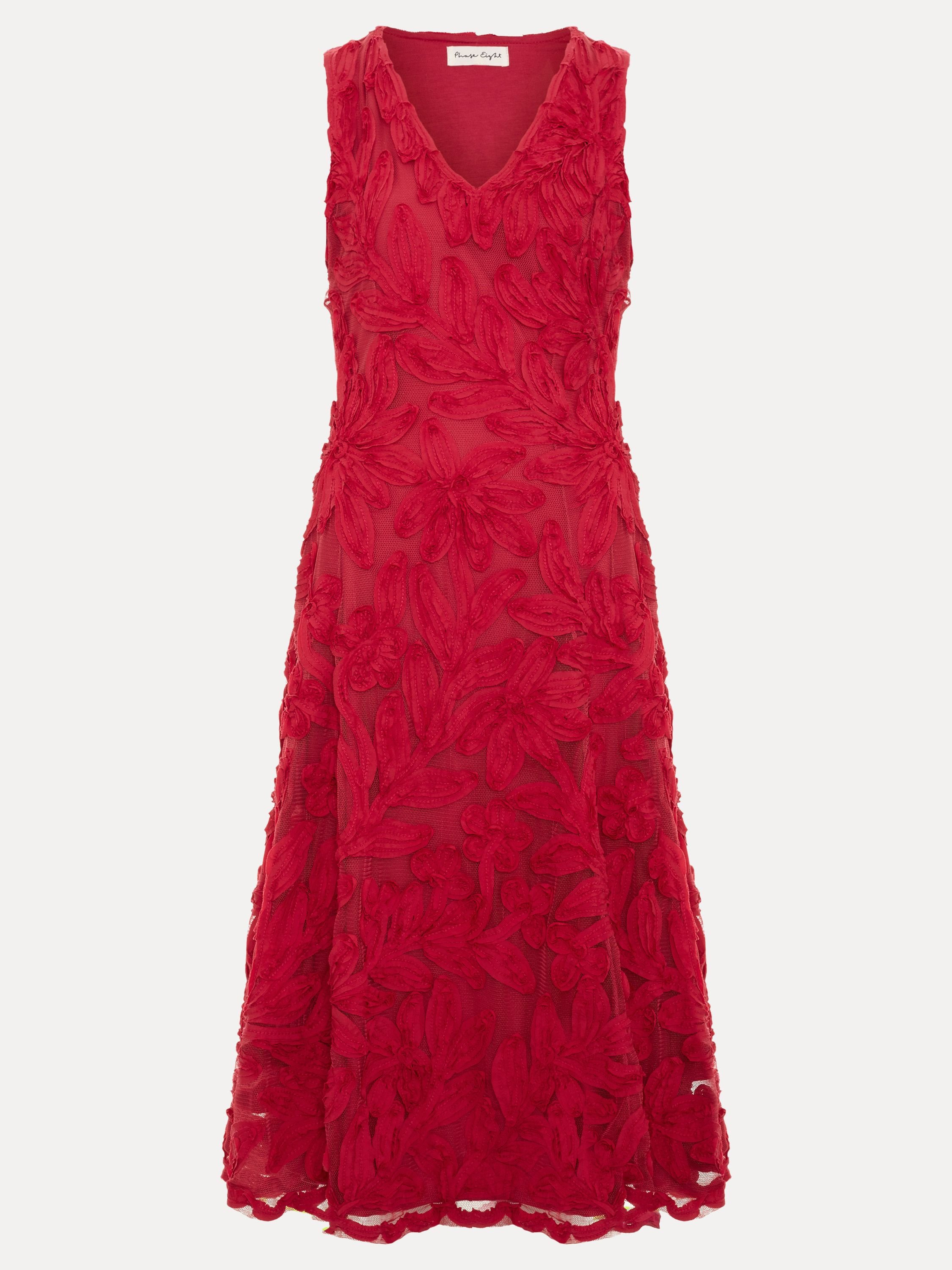 Phase Eight Phase Eight Women's Paloma Embroidered Fit Flare Dress in Red - 2
