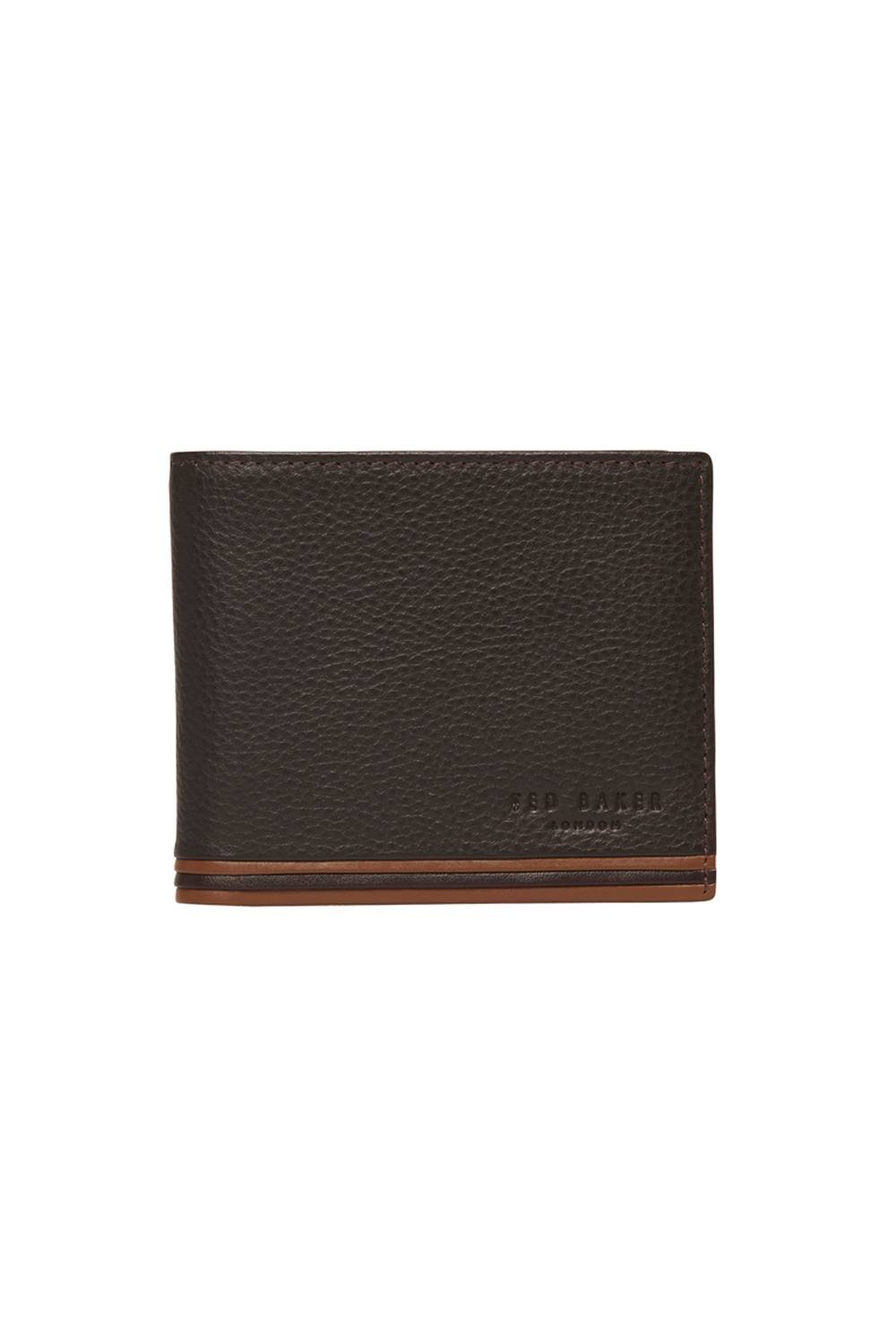 Ted Baker Ted Baker Men's Grantt Stripe Leather Wallet Choc in Brown - 2