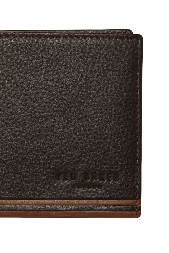 Ted Baker Ted Baker Men's Grantt Stripe Leather Wallet Choc in Brown - 2