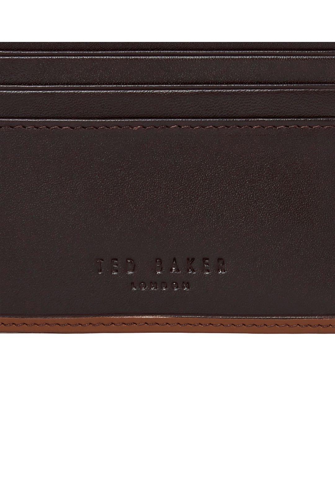 Ted Baker Ted Baker Men's Grantt Stripe Leather Wallet Choc in Brown - 3