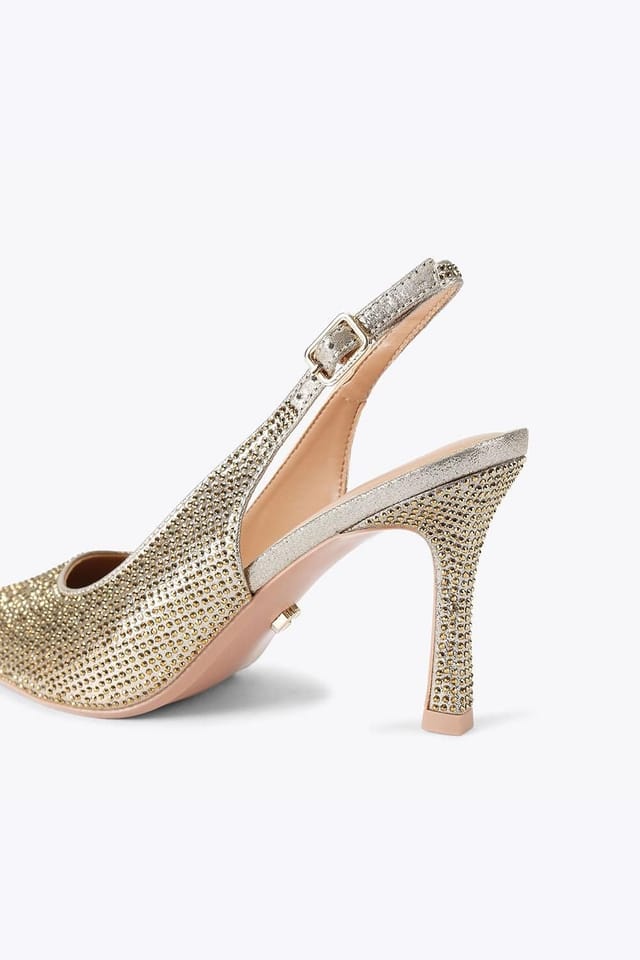Carvela Carvela Women's 'Corletta Sling Jewel' Fabric Heels in Gold - 3