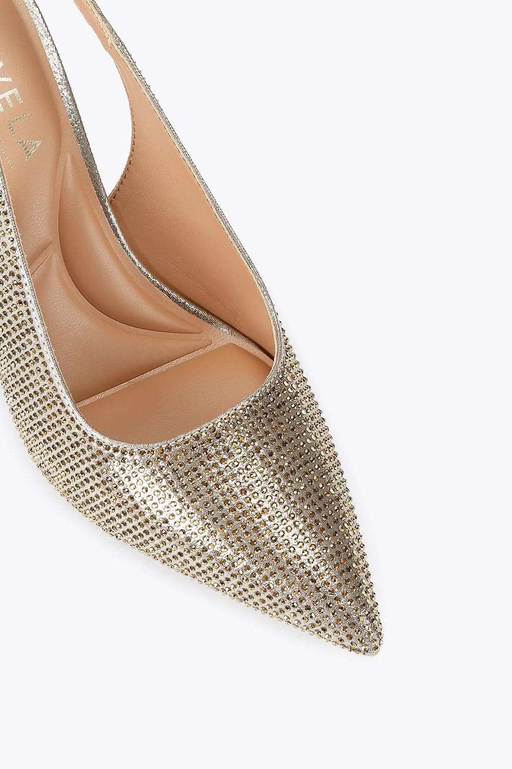 Carvela Carvela Women's 'Corletta Sling Jewel' Fabric Heels in Gold - 4
