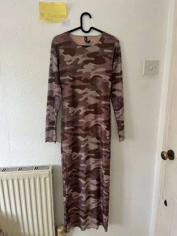 Motel Motel mesh camo print dress size M night out 90s party motel rocks camouflage fancy dress