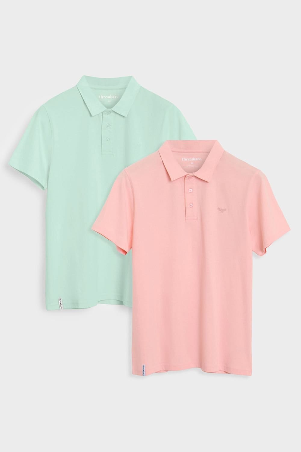 Threadbare Men's 2-Pack Cotton Jersey Polo Shirts