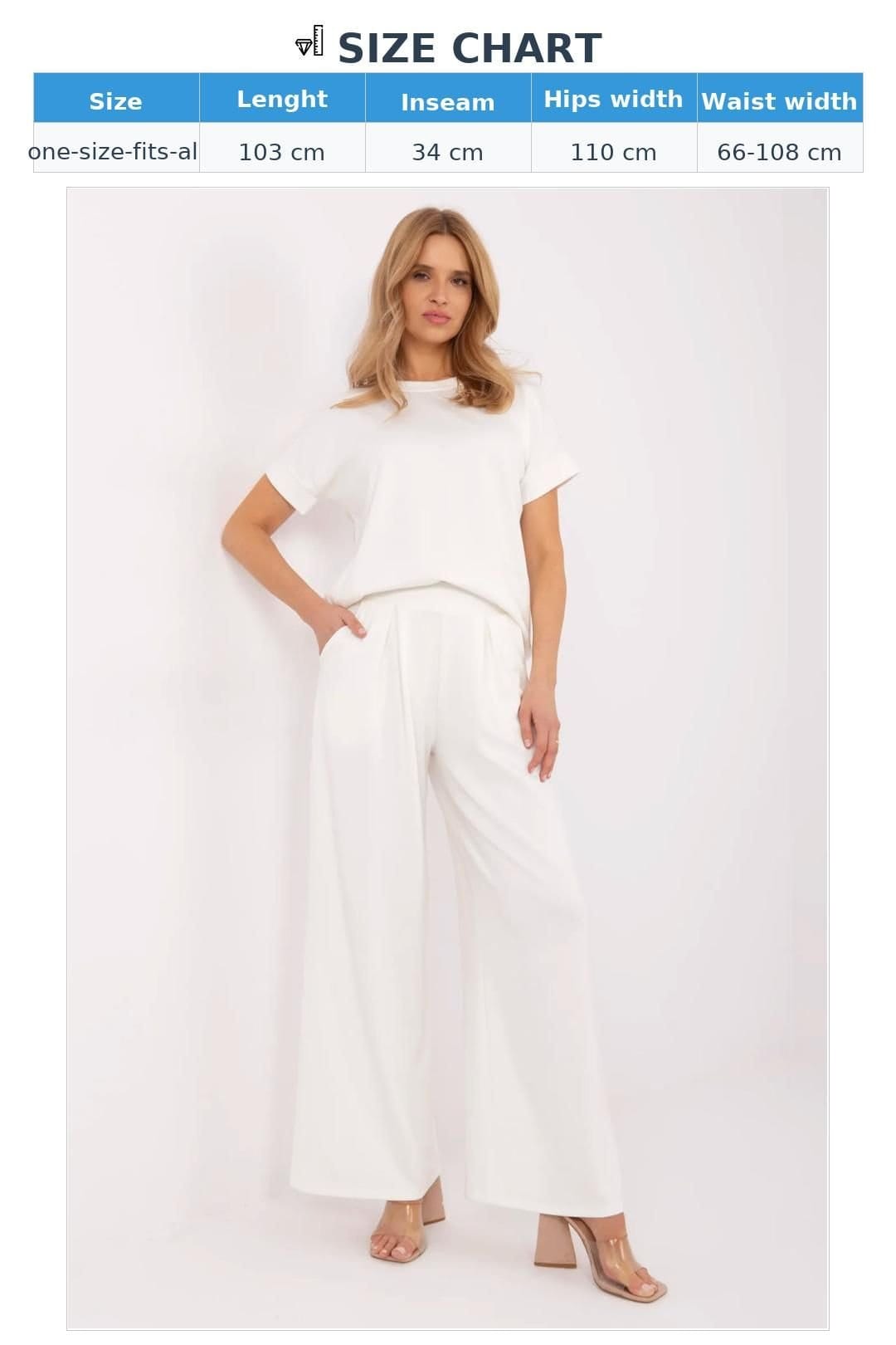 Love Lace Love Lace Women's Stylish Palazzo Sweatpants Tracksuit Trousers in White - 4