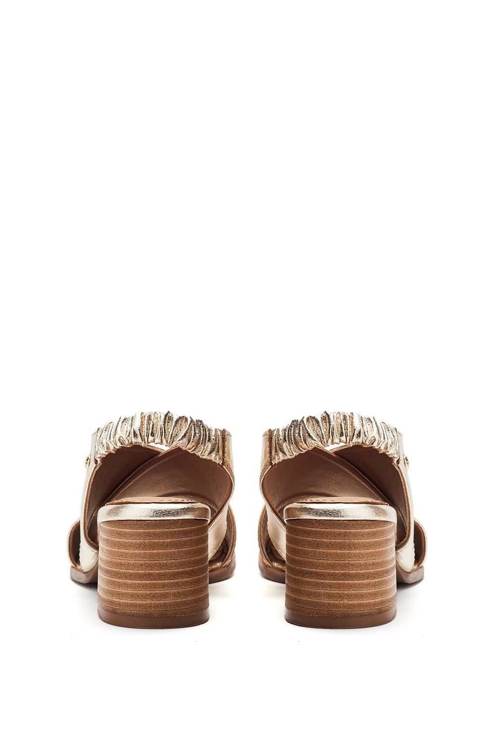 Moda In Pelle Moda In Pelle Women's 'Prinia' Leather Heeled Sandals in Metallic Gold - 4