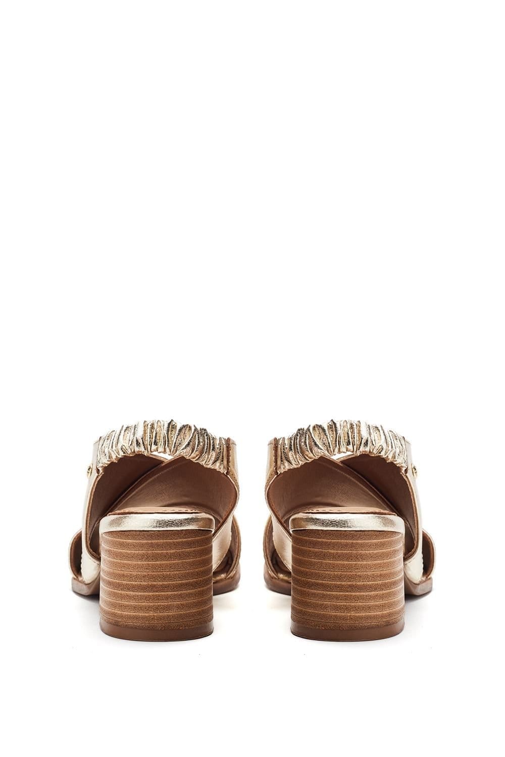 Moda In Pelle Moda In Pelle Women's 'Prinia' Leather Heeled Sandals in Metallic Gold - 4