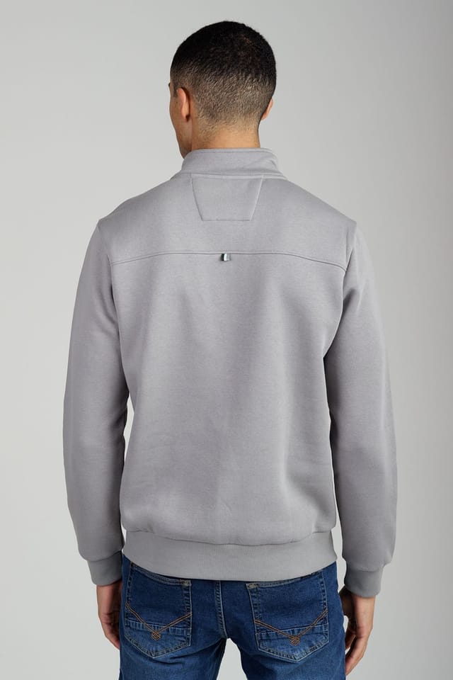 Santa Barbara Polo & Racquet Club Santa Barbara Polo & Racquet Club Men's 1/4 Zip Cotton Rich Funnel Neck Sweatshirt in Grey - 2