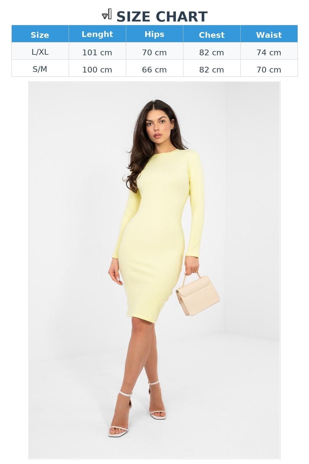 Love Lace Love Lace Women's Everyday Ribbed Cotton Pencil Dress in Yellow - 4