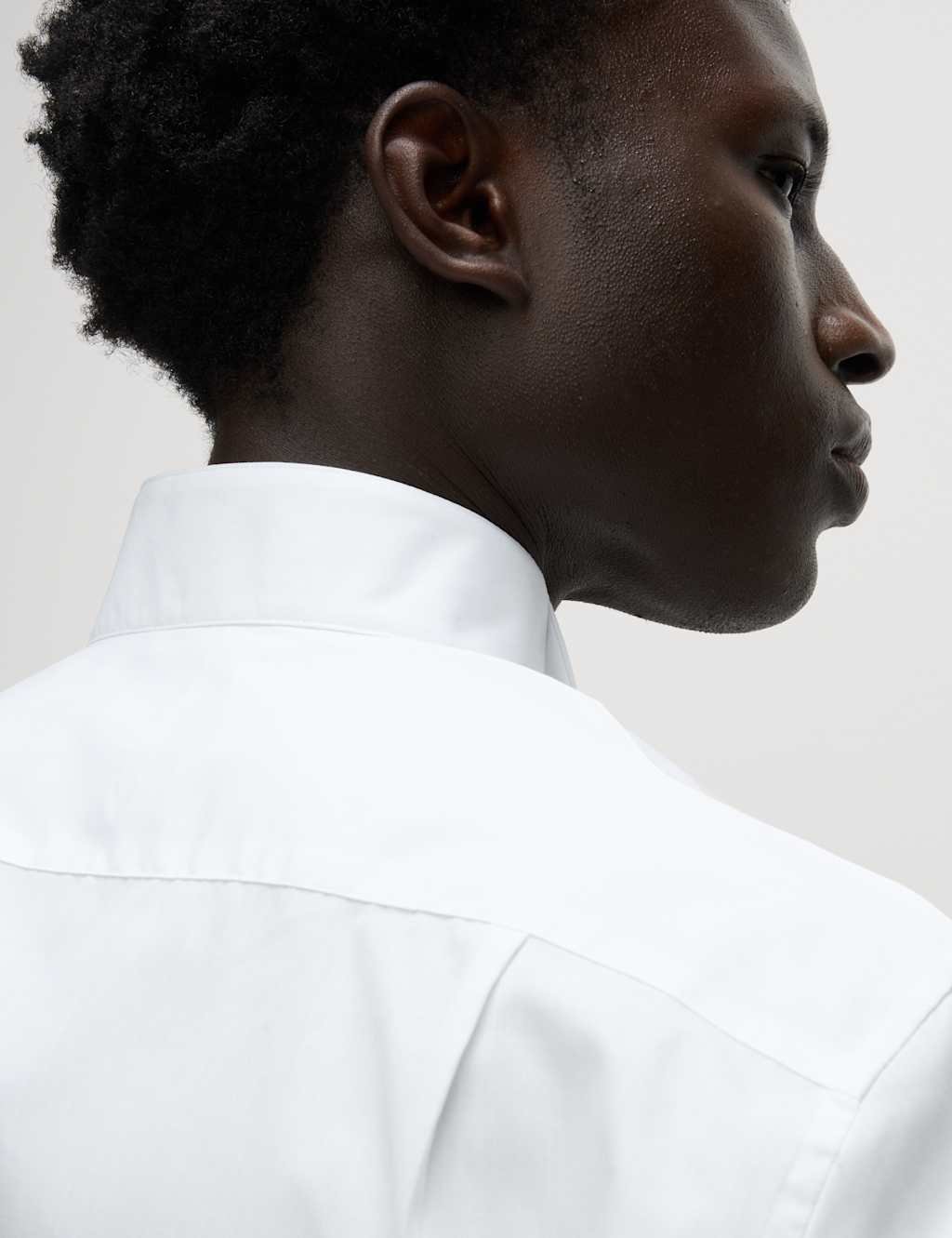 Marks & Spencer M&S Regular Fit Cotton Blend Dress Shirt White - 4