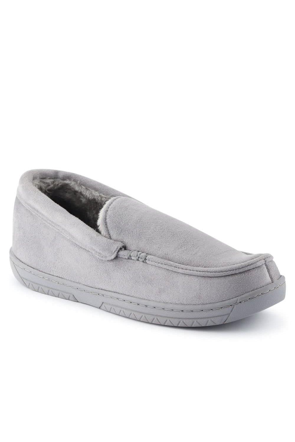 Pavers Pavers Men's Grey Fur-Lined Slippers