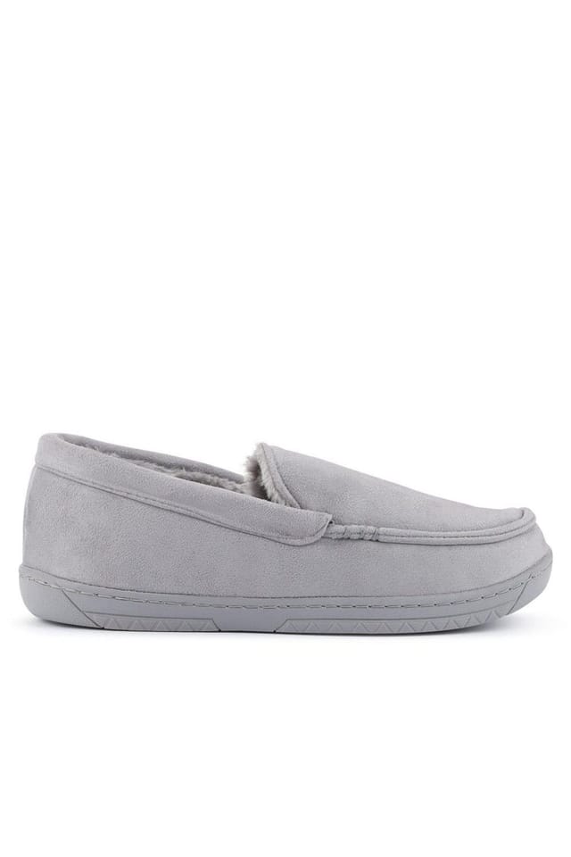Pavers Pavers Men's Fur-Lined Slippers in Grey - 2