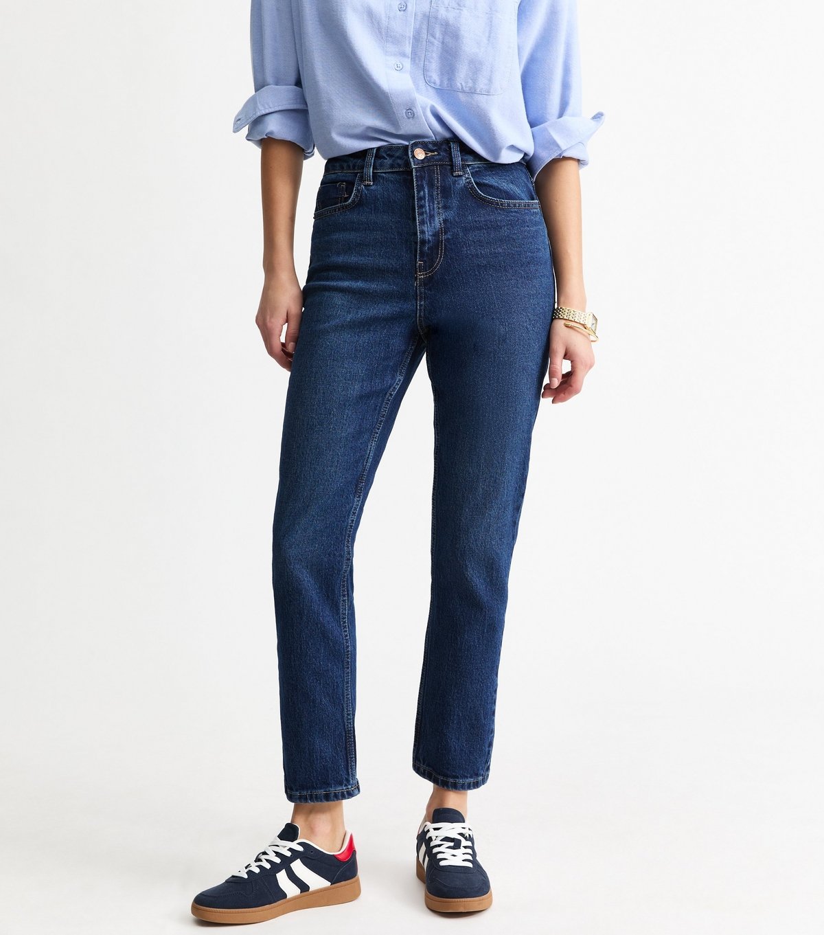 New Look Women's Blue Hannah Ankle Grazer Straight Leg Jeans New Look - 3