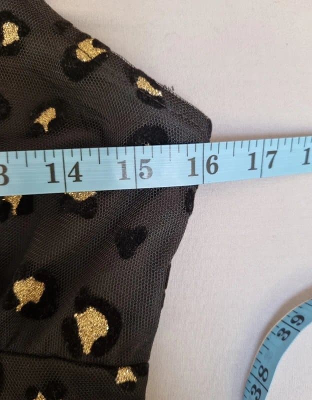 Never Fully Dressed Never Fully Dressed Dress Size 6 Black Gold Tulle Straps Sheer Party