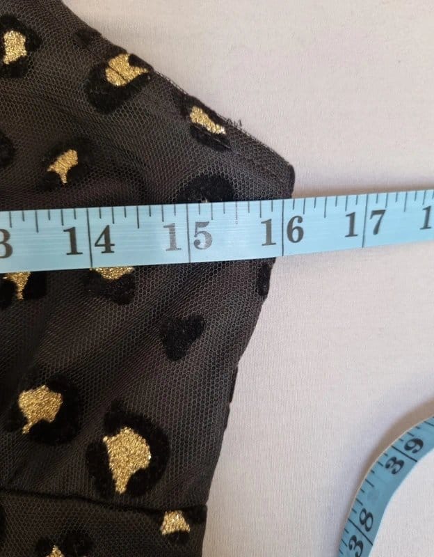Never Fully Dressed Black Gold Leopard Mesh Cocktail Dress Size 6